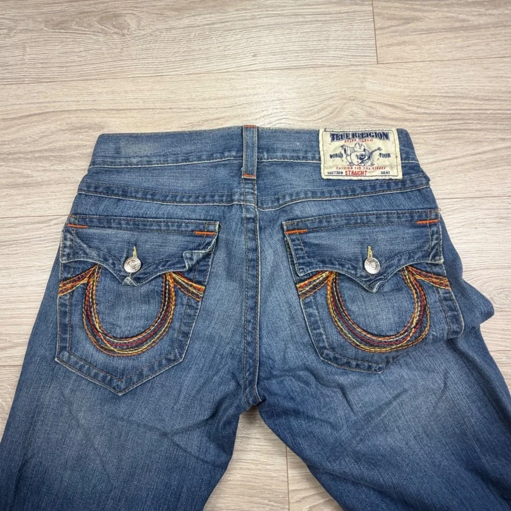 True Religion Straight Leg Jeans Mens 31 Blue Denim MR2859E84 Made in USA